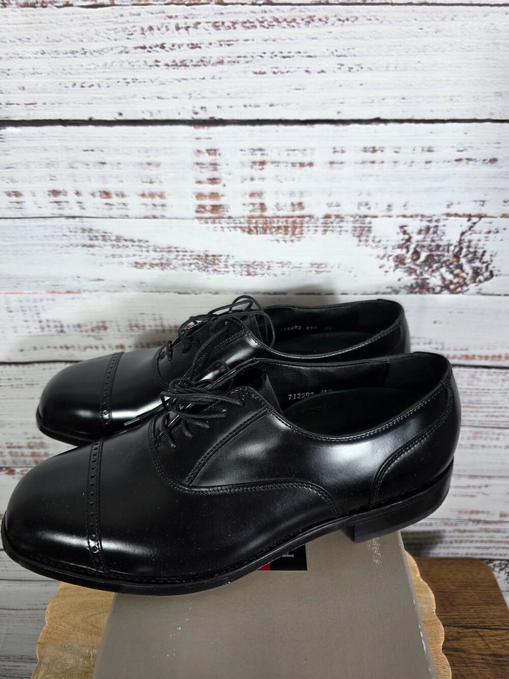 Florsheim Lexington Black Smooth Leather Cap Toe Oxford Shoes Men's Size 7.5